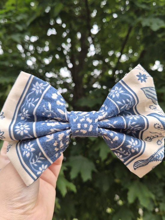 Accessories - ​Recycled Fabric Cottagecore Chinoiserie Statement Bow